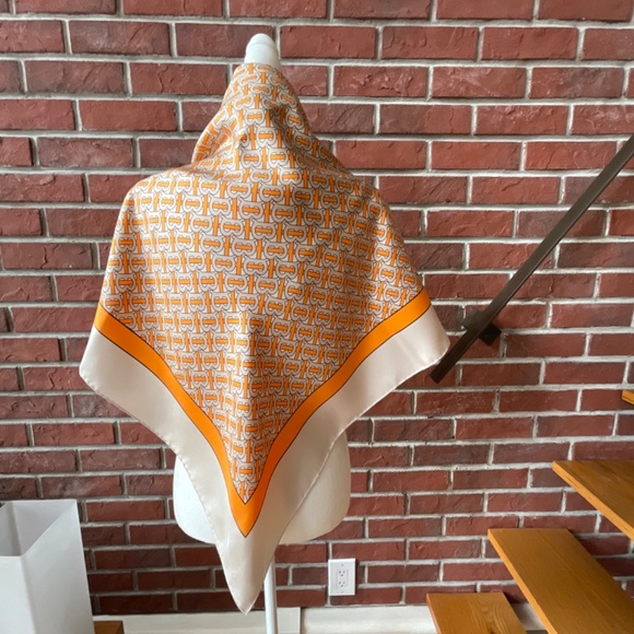 Burberry Monogram Silk Print Square Scarf 35”x35” - Picture 4 of 16